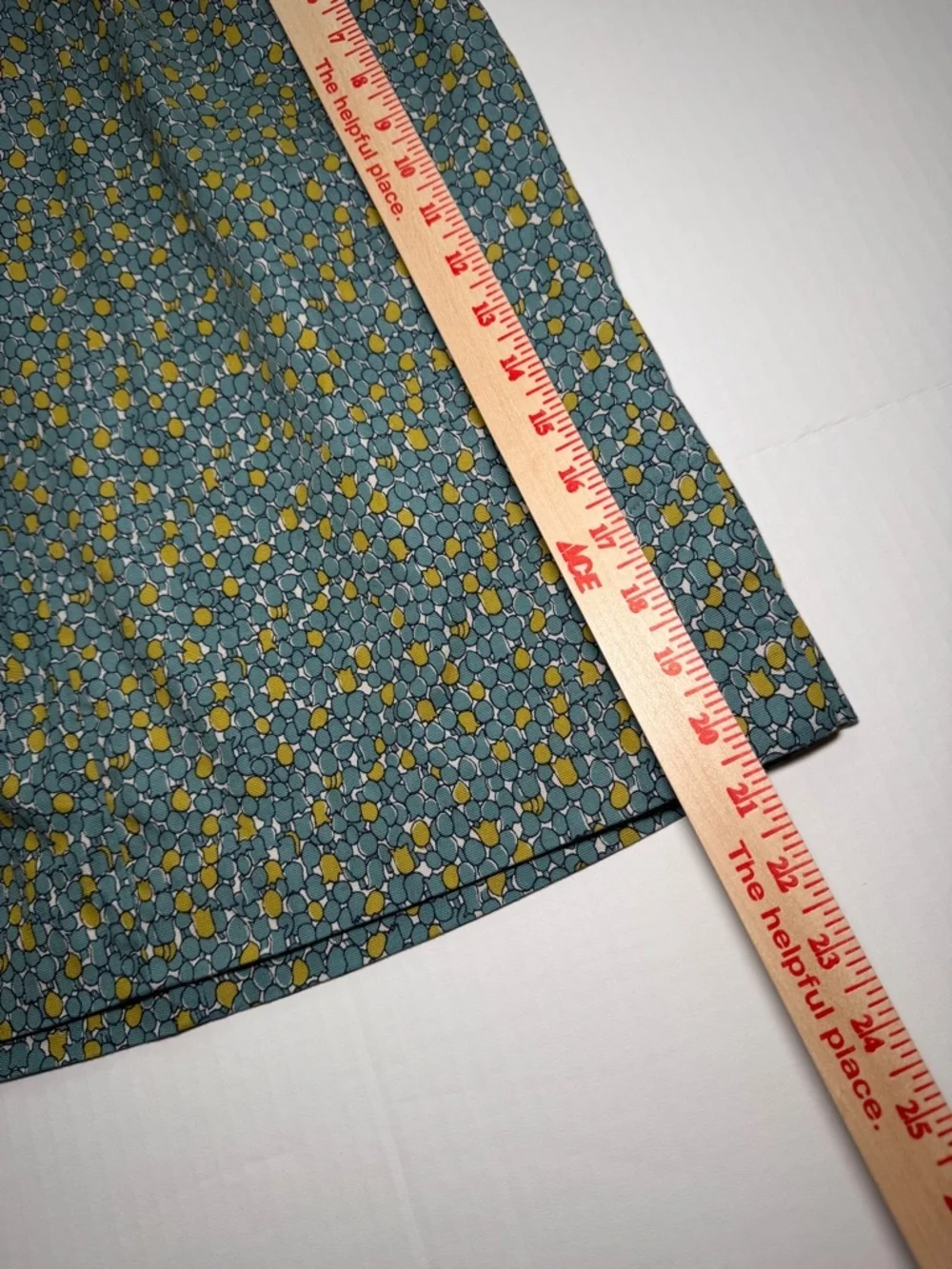 Talbots Teal Floral Pencil Skirt with Mustard Accents